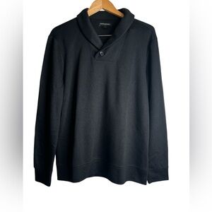 Banana Republic Men’s Black Mock V-Neck Sweater – Poly Viscose Blend